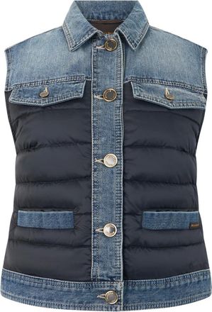 Moorer Dames, Jassen, Blauw, Maat: XS Denim