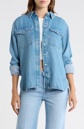 7 For All Mankind Dina Denim Button-Up Shirt in Helen at Nordstrom Rack, Size X-Large