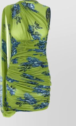 Magda Butrym draped floral one shoulder ruched dress