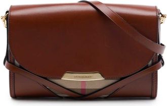 Burberry Pre-owned Burberry Leather and House Check Canvas Bridle Abbott Crossbody Ladies 5O5LM7ASMN5LY7P5