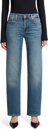7 For All Mankind Calie Ankle Straight Leg Jeans in Sea Level at Nordstrom, Size 29