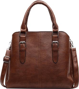 Generic Kexpery Womens PU Handbag with Top Handle and Detachable Shoulder Strap for Office and Shopping