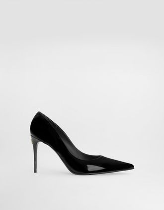 Dolce & Gabbana Patent Leather Cardinale Pumps - Woman Pumps And Slingback Black Leather 36.5