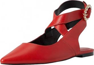 Free People Womens Parisa Pointe Flat In Red