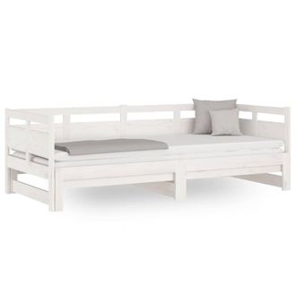 Berkfield Home Pull-out Day Bed White Solid Wood Pine 2x(80x200) cm