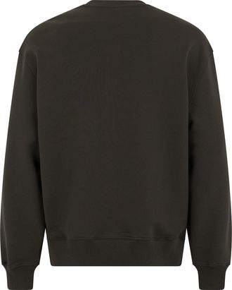 Maison Kitsun&eacute; Mens Crew Neck Sweater Grey Cotton Sweatshirts