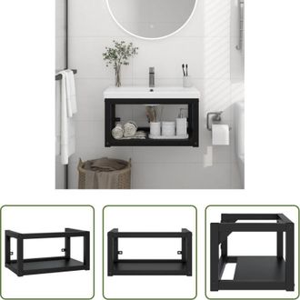 vidaXL vidaXL Struttura in ferro - Struttura per Lavabo a Parete Nera 59x38x31 cm in Ferro