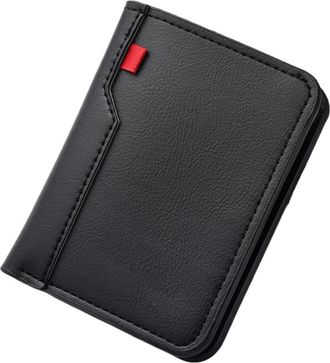 Generic New Ultra-thin Mini Soft PU Leather Credit Card Wallet Holder for Men - Short Vertical Design(Black a)