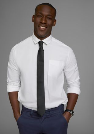 Man's World Krawatte MANS WORLD, Herren, schwarz, Satin, Kunstfaser, leicht gl&auml;nzend, unifarben, Krawatten Krawatte, in klassischen Farben & Slim-Breite - neue Fa