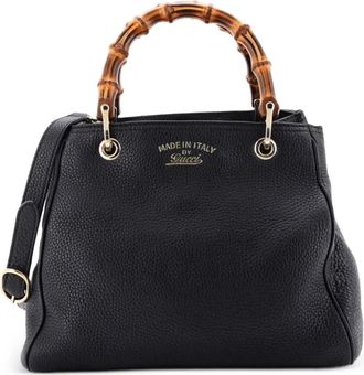 Gucci Bamboo Shopper Leather Small tote bag - Nero