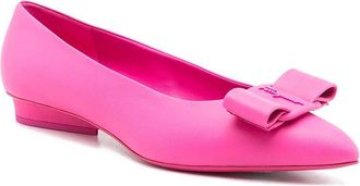 Ferragamo Viva Bow Leather Ballet Flat