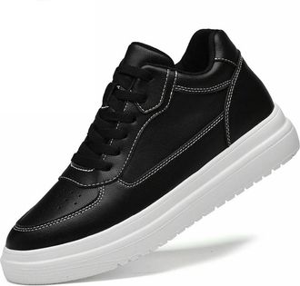 Generic ZBDP Lift Sneakers Man Elevator Shoes Height Increase Insole 8cm White Black Taller Shoes Men Leisure Sports Plus Size 36-44