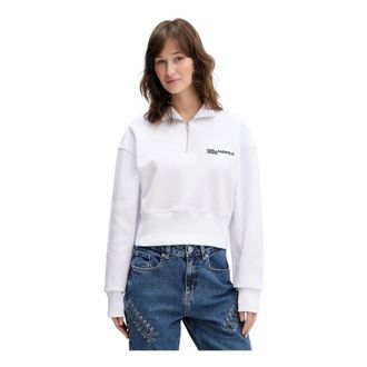 Karl Lagerfeld Sweatshirt - Dames - Sweatshirts - Wit - L - Katoen - Hoodies & sweatvesten
