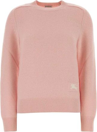 Burberry Cashmere Trui - Dames - Ronde hals truien - Roze - L - Kasjmier - Truien & Vesten