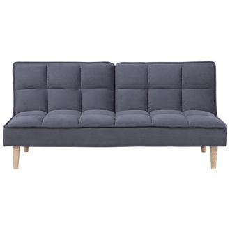 Beliani Sof&aacute; Cama Gris Oscuro 3 Plazas Respaldo Reclinable Acolchado Siljan