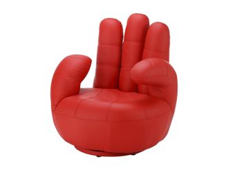 Vente-Unique Sill&oacute;n mano giratorio CATCHY - Piel sint&eacute;tica - Rojo