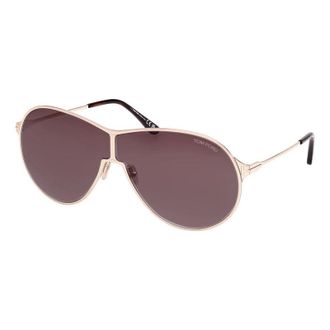 Tom Ford Sunglasses Aviator Full Rim, Shiny Deep Gold Frame And Brown Lens Ft117430E