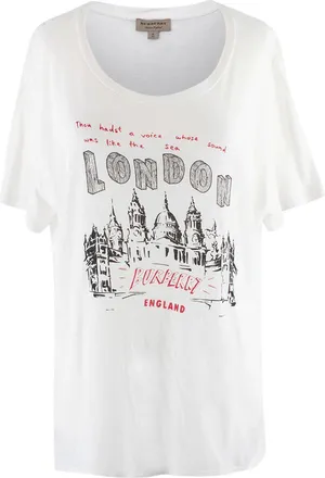 Burberry White London Print T-shirt Size XL