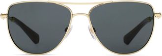 Burberry Sunglasses tortoiseshell-effect navigator-frame sunglasses - unisex - Metal/Acetate - One Size - Gold