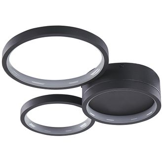 Beliani L&aacute;mpara De Techo Led De Metal Negro 3 Luces Forma Redonda Moderno Glamour Agnat