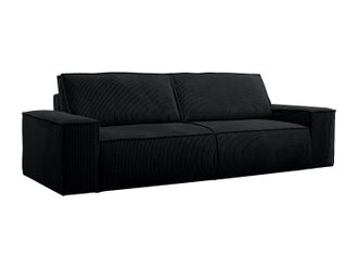 Vente-Unique Sof&aacute; cama de 4 plazas de terciopelo negro AMELIA