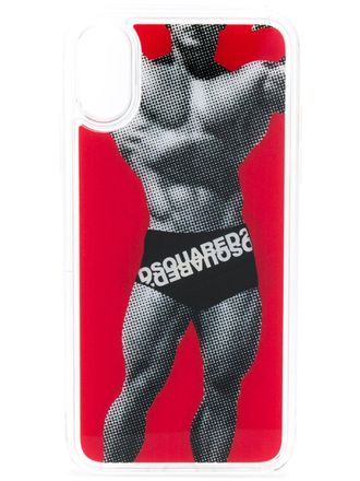 Dsquared2 happy leaf logo boxers iPhoneX case - men - Thermoplastic Polyurethane (TPU) - One Size