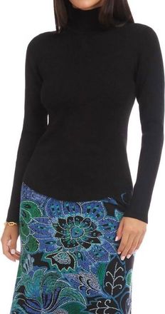 Karen Kane Ribbed Turtleneck Sweater In Black