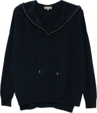 N.Peal Felpa Maya con cappuccio - Blu