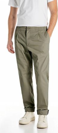 Replay Chinohose REPLAY ADHANN, Herren, Gr. 36, L&auml;nge 32, lichen gr&uuml;n, Web, Obermaterial: 91% Baumwolle, 6% Elastomultiester, 3% Elasthan, unifarben, normal,