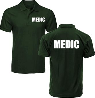 Generic Medic Classic Polo Shirt - Medical Uniform with Bold Medic Print - Life Saver First Aid Paramedic Hospital Staff Workwear Unisex Adults Polo (Bottle G