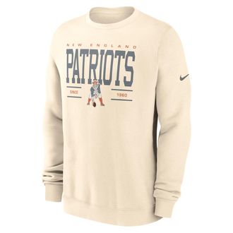 Nike New England Patriots Club Nike Mens NFL Pullover Crew in Brown | NKPV15A8KV-Y9M