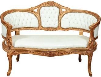 Biscottini International Sof&aacute; Estilo Franc&eacute;s Luis Xvi En Madera Machiza De Haya