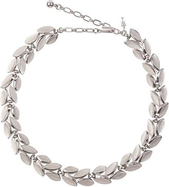 Susan Caplan Vintage 1960s Trifari leaf-motif chain necklace - women - Silver Plated Brass - One Size