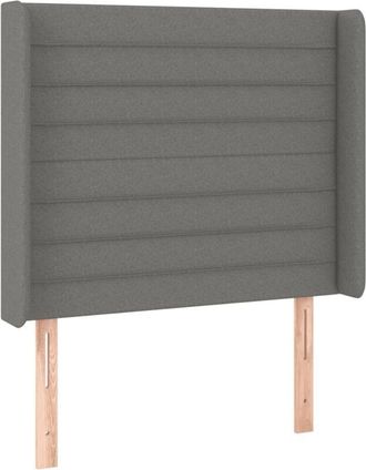 vidaXL Cabecero Con Led De Tela Gris Oscuro 83x16x118/128 Cm Vidaxl