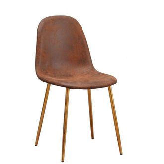 Regalos Miguel Regalos Miguel - Sillas Comedor - Silla Golden Teok Polipiel Marr&oacute;n Vintage