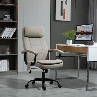 STILVORA Sedia Da Ufficio Ergonomica Massaggiante, Altezza Regolabile Con Funzione Basculante, Beige