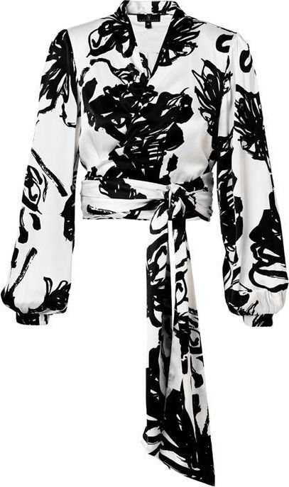 Carly Print Blouse Zwart / Wit