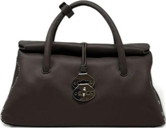 Zanellato Dark Brown Dotta Medium Satchel