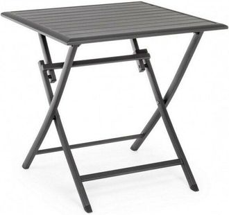 BIZZOTTO Bizzotto - Mesa De Exterior Plegable En Aluminio Antracita Elin 70x70x H71 Cm