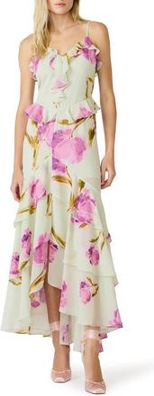 Steve Madden Ciara Floral Print Ruffle Dress in English Rose at Nordstrom, Size 10