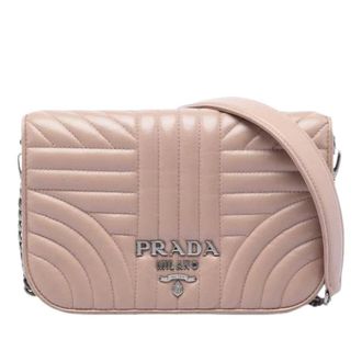 Prada Pre-owned Diagramme Crossbody Bag - Dames - Pre-owned - Beige - Maat: ONE Size Zijde