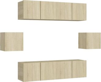 vidaXL Vidaxl - Juego de muebles de salón 6 piezas roble Sonoma