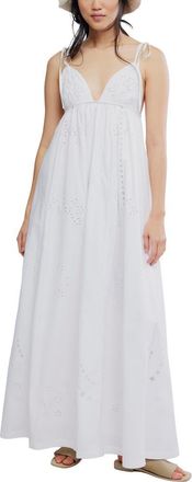 Free People Sorrento Stroll Eyelet Lace Maxi Dress in Sugar Swizzle at Nordstrom, Size X-Small