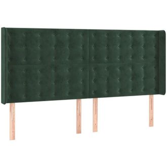 vidaXL Cabecero Con Led De Terciopelo Verde Oscuro 163x16x118/128 Cm Vidaxl