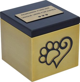 OEM Urna Funeraria Dorada Para Cenizas De Animales. Urna De Cremaci&oacute;n Para Animales, De Acero Dorado Con Tapa De Madera