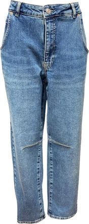 Oui Straight Jeans - Dames - Regular Fit Jeans - Blauw - M - Katoen - Jeans