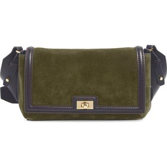 Anya Hindmarch Mortimer Suede Crossbody Bag in Bonsai /Grape at Nordstrom