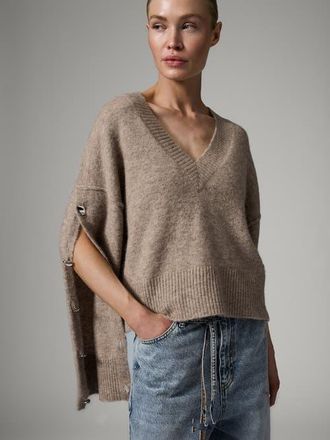 Day Birger Et Mikkelsen Solange Oversized Button Detail Sweater in Hazel Melange at Nordstrom, Size X-Large