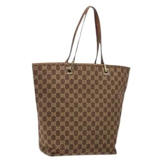 Gucci Pre-owned Tote Bags, female, Brown, Size: ONE SIZE Pre-owned Nylon gucci-bags