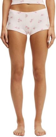 Cotton On Womens Dreamy Soft Pointelle Micro Short in Penelope Floral Pink Kiss at Nordstrom, Size X-Small